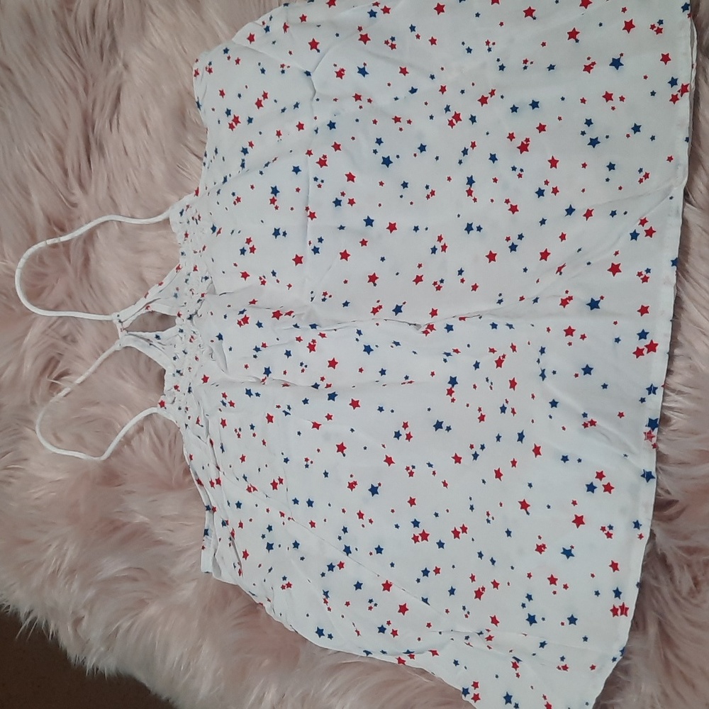 No boundaries red white and blue stars tank size small